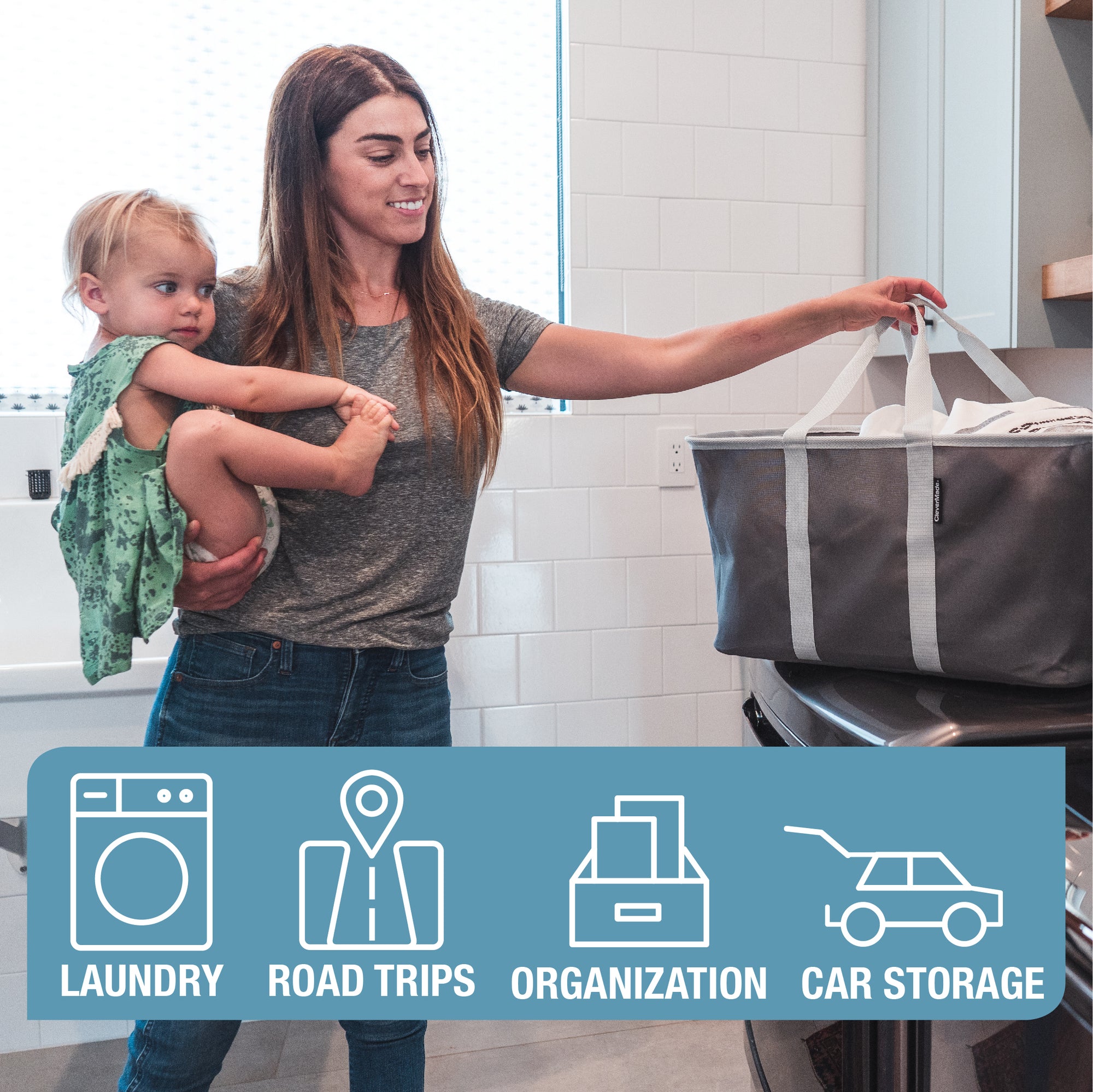 Collapsible Laundry Basket Tote