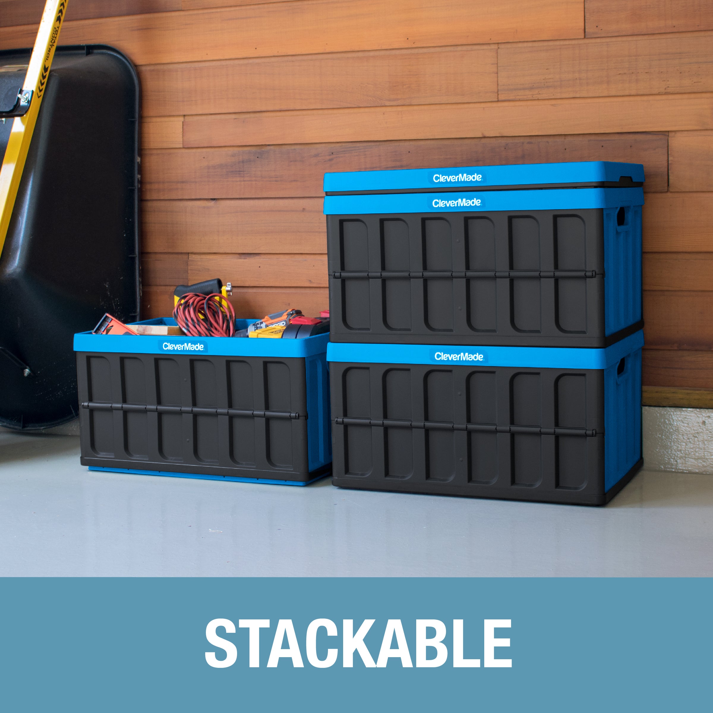 Citylife 3 Packs Plastic Storage Bins with Lids Storage Box with Handle