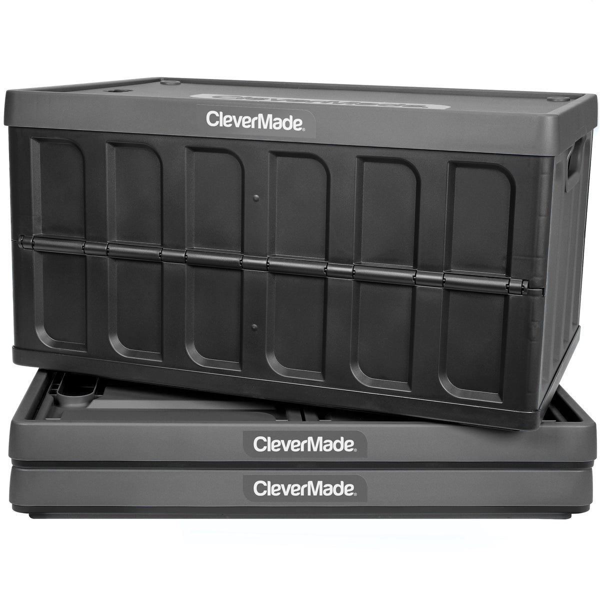 CleverMade CleverCrate 32L Collapsible Shopping Basket, Charcoal