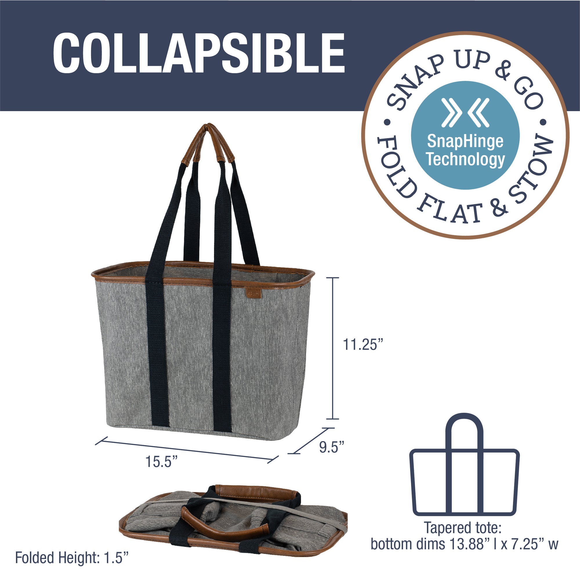 Collapsible LUXE Tote