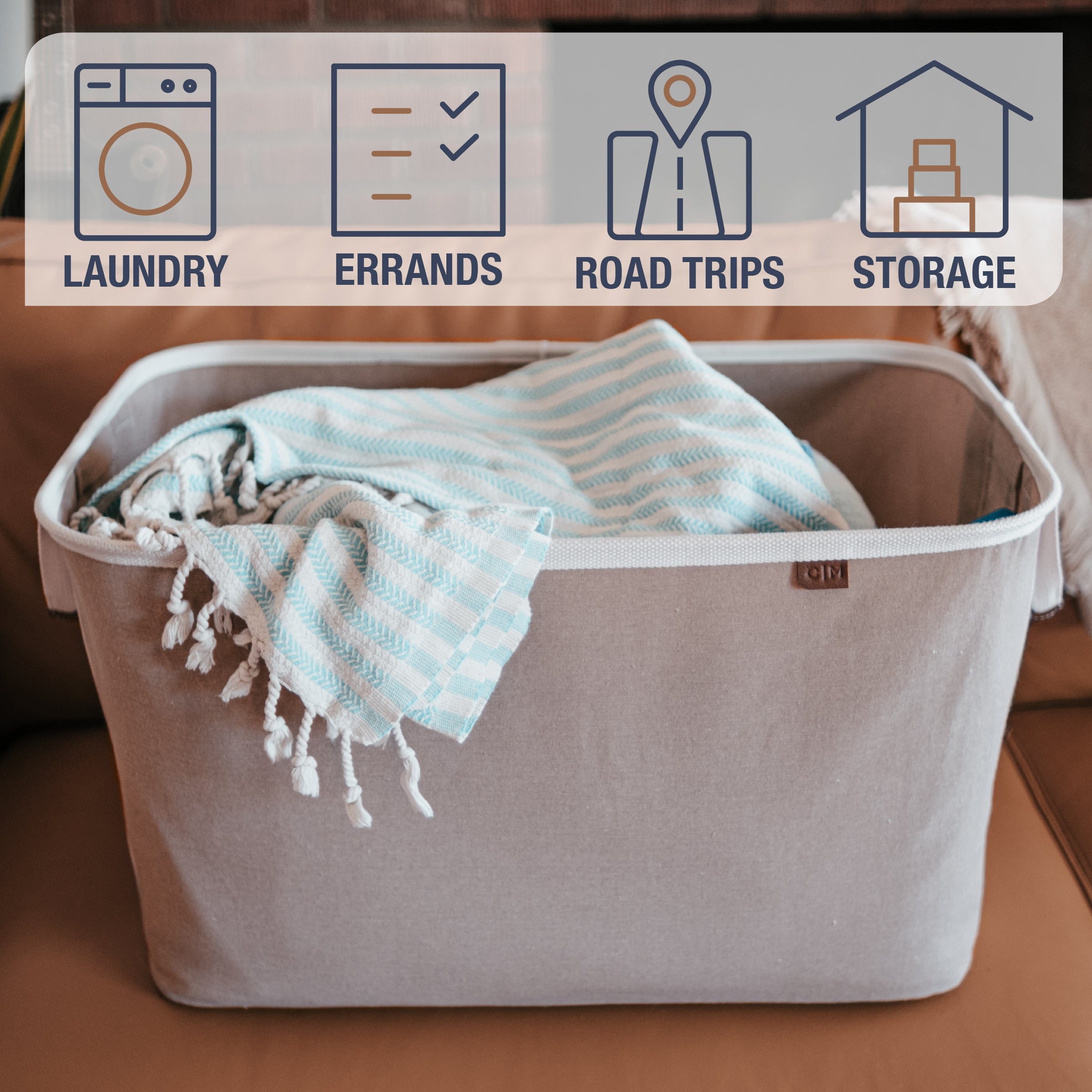 Clevermade Collapsible Laundry Basket Tote Luxe Mocha