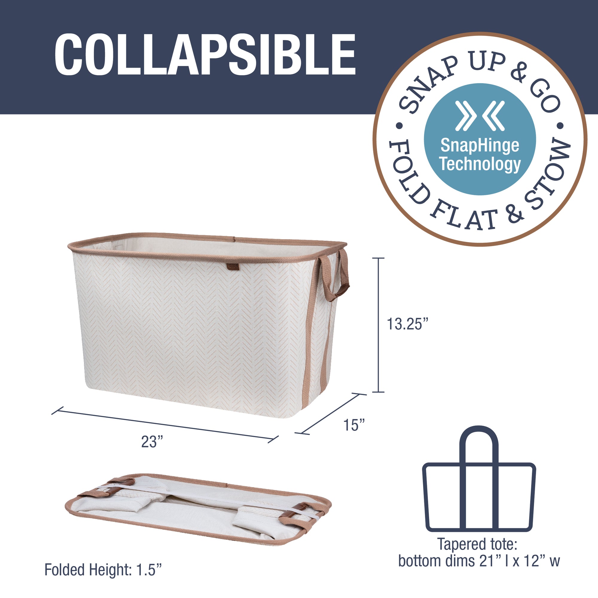 Collapsible Laundry Basket LUXE