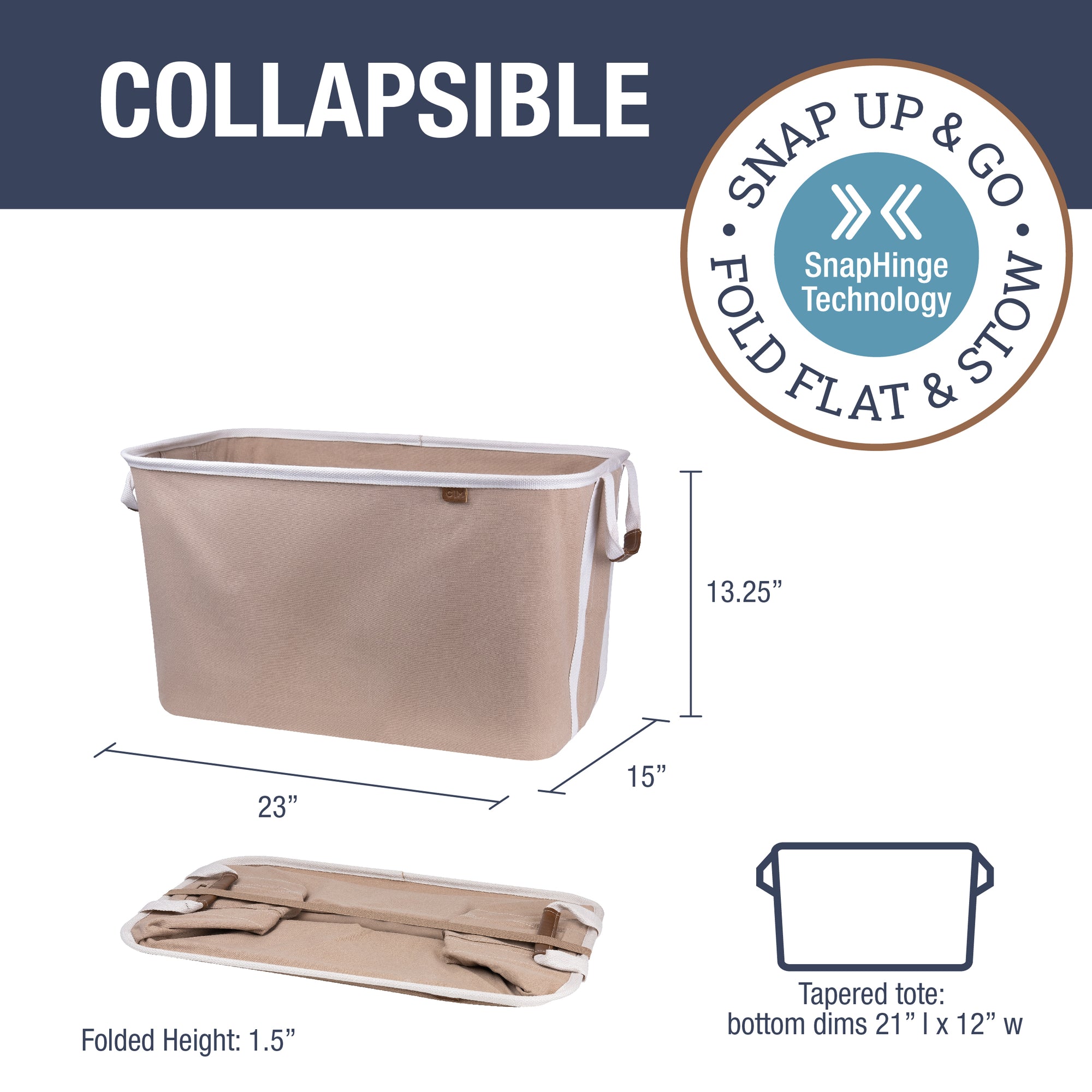 Collapsible Laundry Basket LUXE