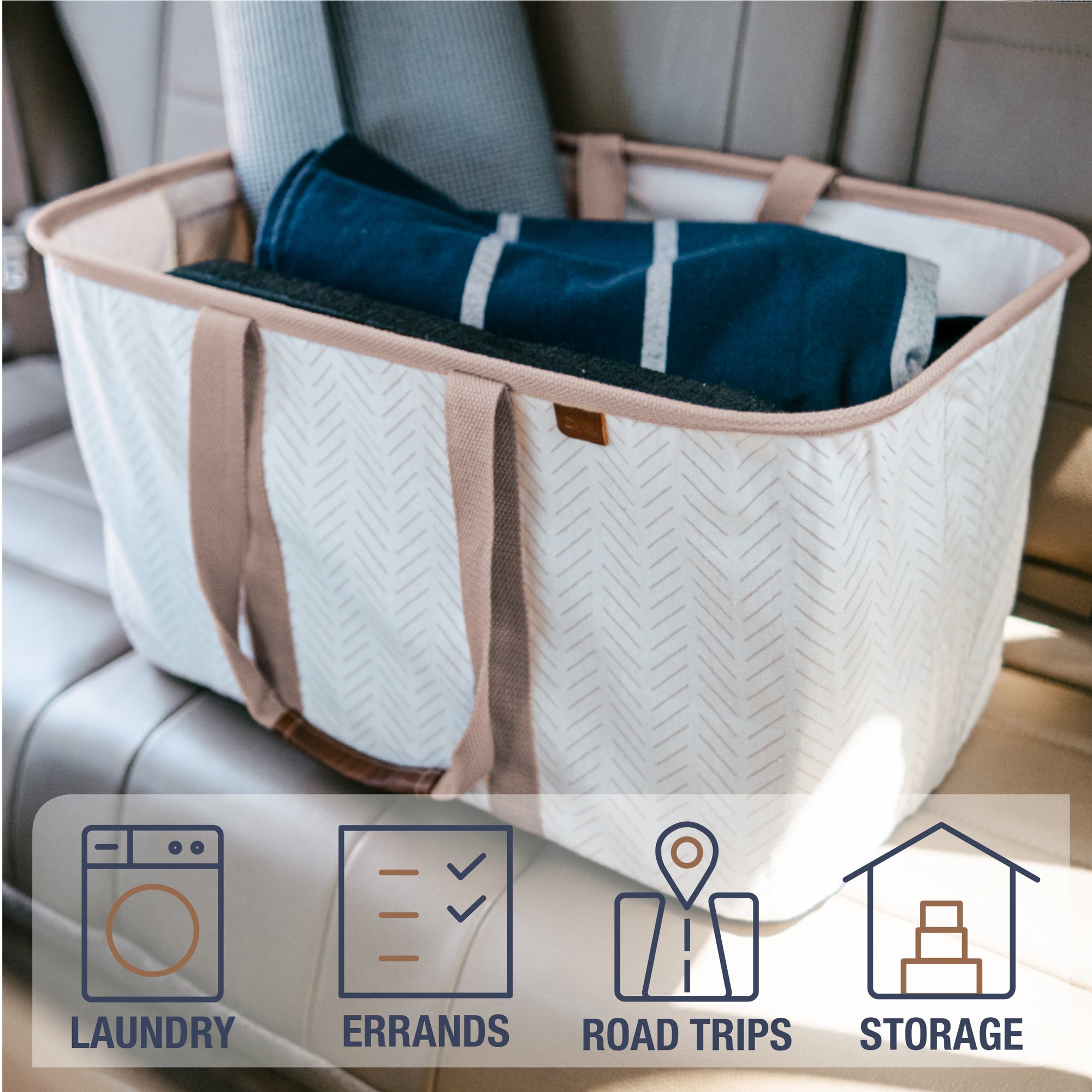 Collapsible Laundry Basket Tote LUXE