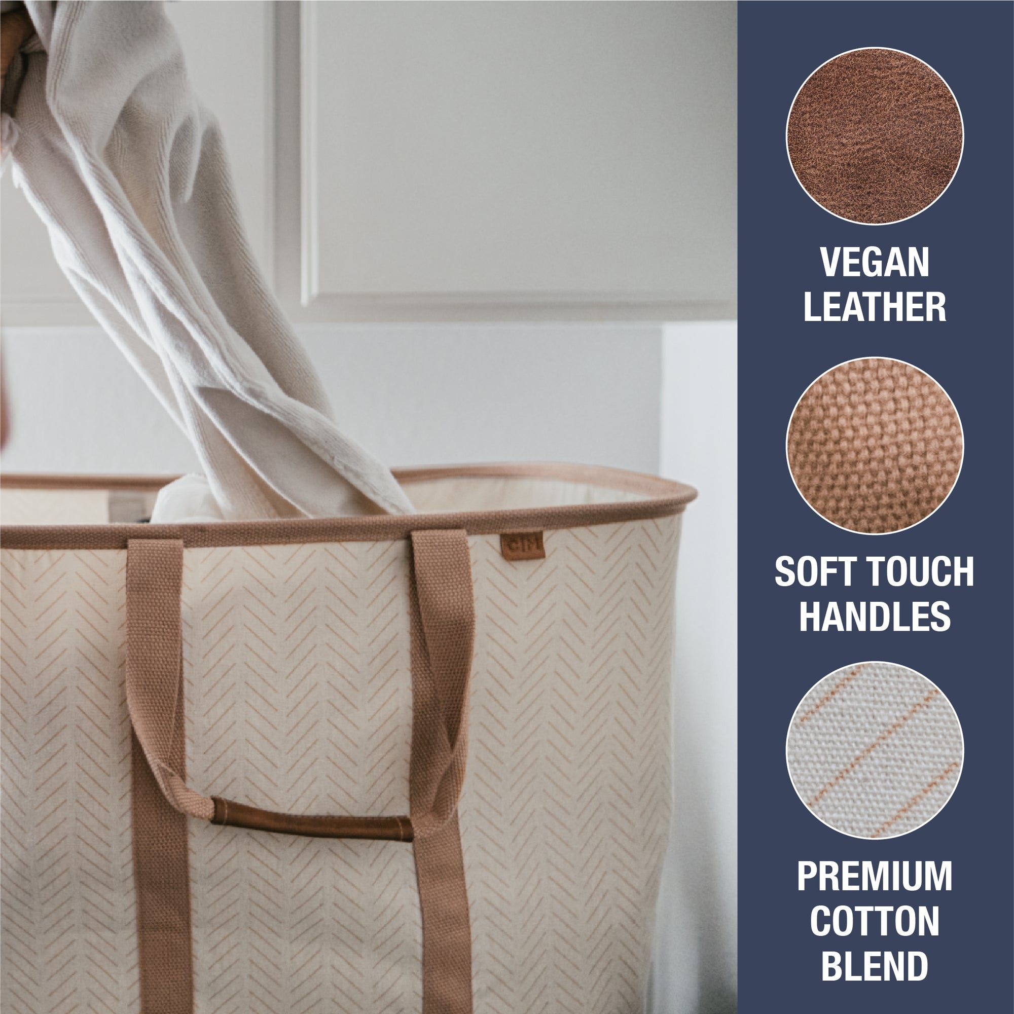 Collapsible Laundry Basket Tote LUXE