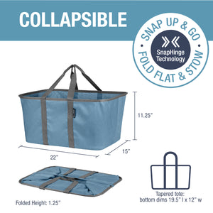 Clevermade Collapsible Fabric Laundry Baskets - Foldable Pop Up Storage Container Organizer Bags - Large Rectangular Space